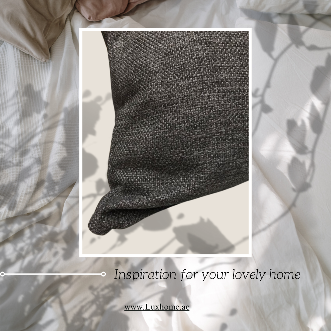 Indoor Cushion Covers Set of 4 – Made in Spain for sofas, armchairs, beds, and cozy reading book – (45x45 cm) – Charcoal (Blackish)