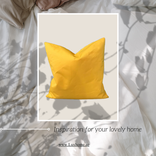 Outdoor Cushion Covers Set of 4 – Water & amp; Oil Repellent Throw Pillow Covers for Garden, Balcony, Poolside, and Patio Furniture – 4 Unique Designs, (45x45 cm) Yellow